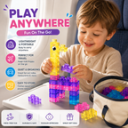 🧩 Soft Jelly Building Blocks – Sensory STEM Toy for Kids, Squishy Stretchable Bath Blocks (40PCS)