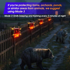 ☀️ Solar Motion Sensor Animal Deterrent – 130dB Alarm with Custom Recording & Flashing Light