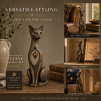 Heritage Heart Sphynx Sculpture – Vintage Iron Cat Accent for Timeless Interiors