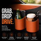 🚗🧺 50% OFF! Leather Car Door Cup Holder – Wide‑mouth opening, easy reach for drinks & phone