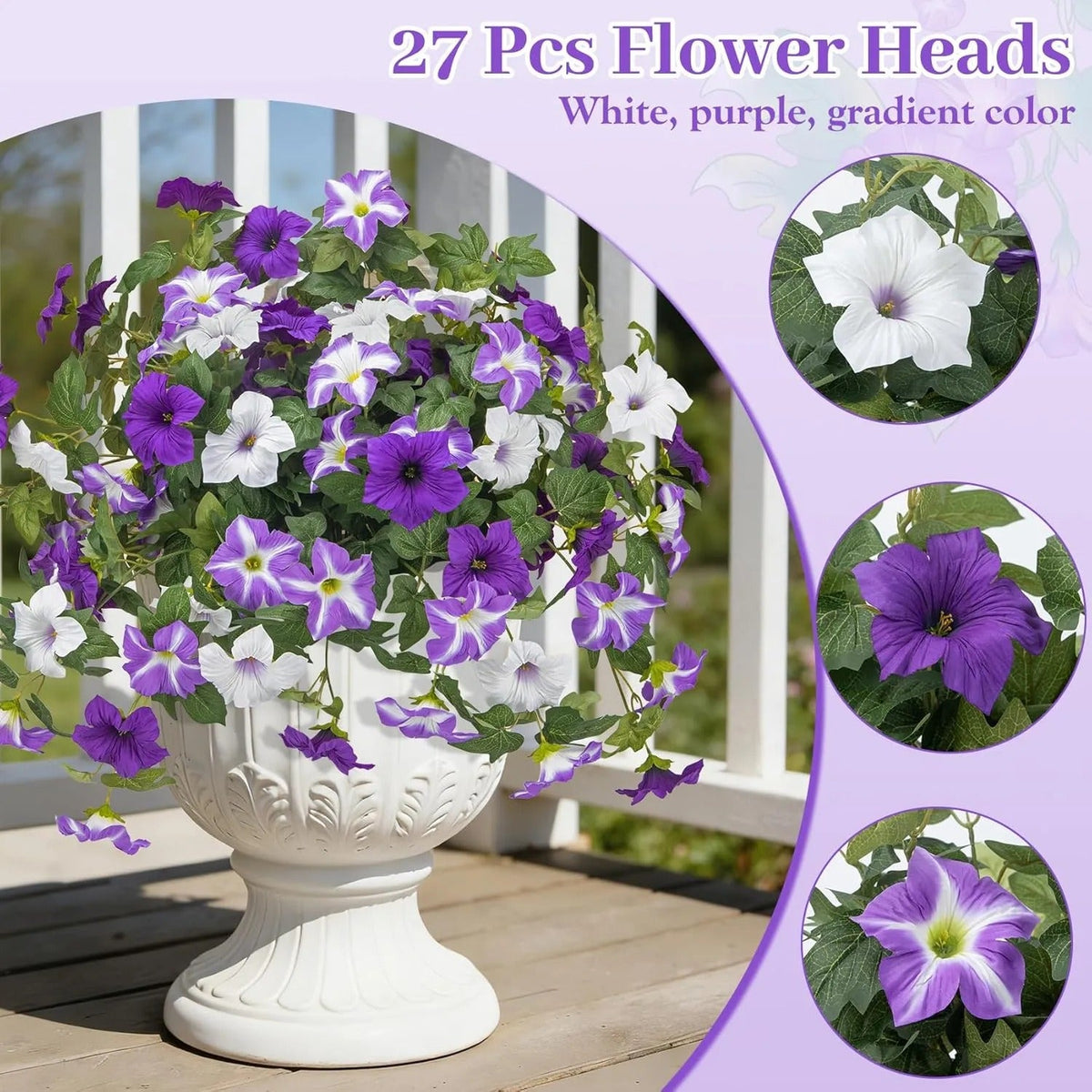 Last Day 61% OFF🔥 Fade-Proof, UV-Resistant Artificial Petunias – Vibrant, Colorfast Outdoor Flowers for Patio & Garden