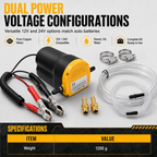 🔧 12V/24V Electric Oil Transfer Pump – Self-Priming Fluid Extractor ⚡